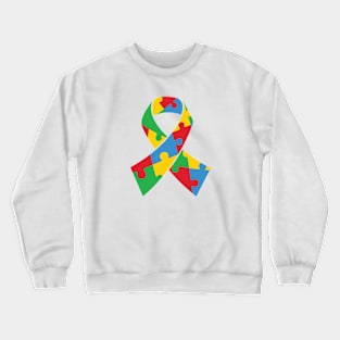 Puzzle Ribbon Autism Awareness Gift for Birthday, Mother's Day, Thanksgiving, Christmas Crewneck Sweatshirt